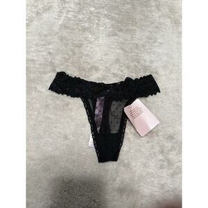 New Savage Fenty Riahnna Black‎ Dotted Mesh XS Thong